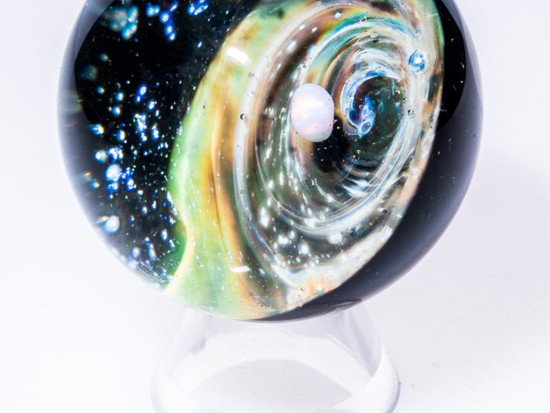 Glass Space Marble with Custom Backing
