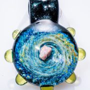 Sparkle Blue Backed Glass Space Compass